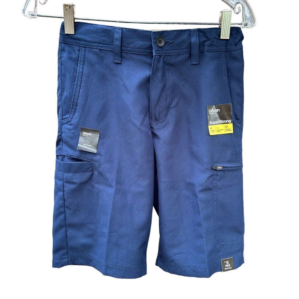 Urban Pipeline Blue Cargo Shorts Knee Length School Uniform Boys Youth Size 12